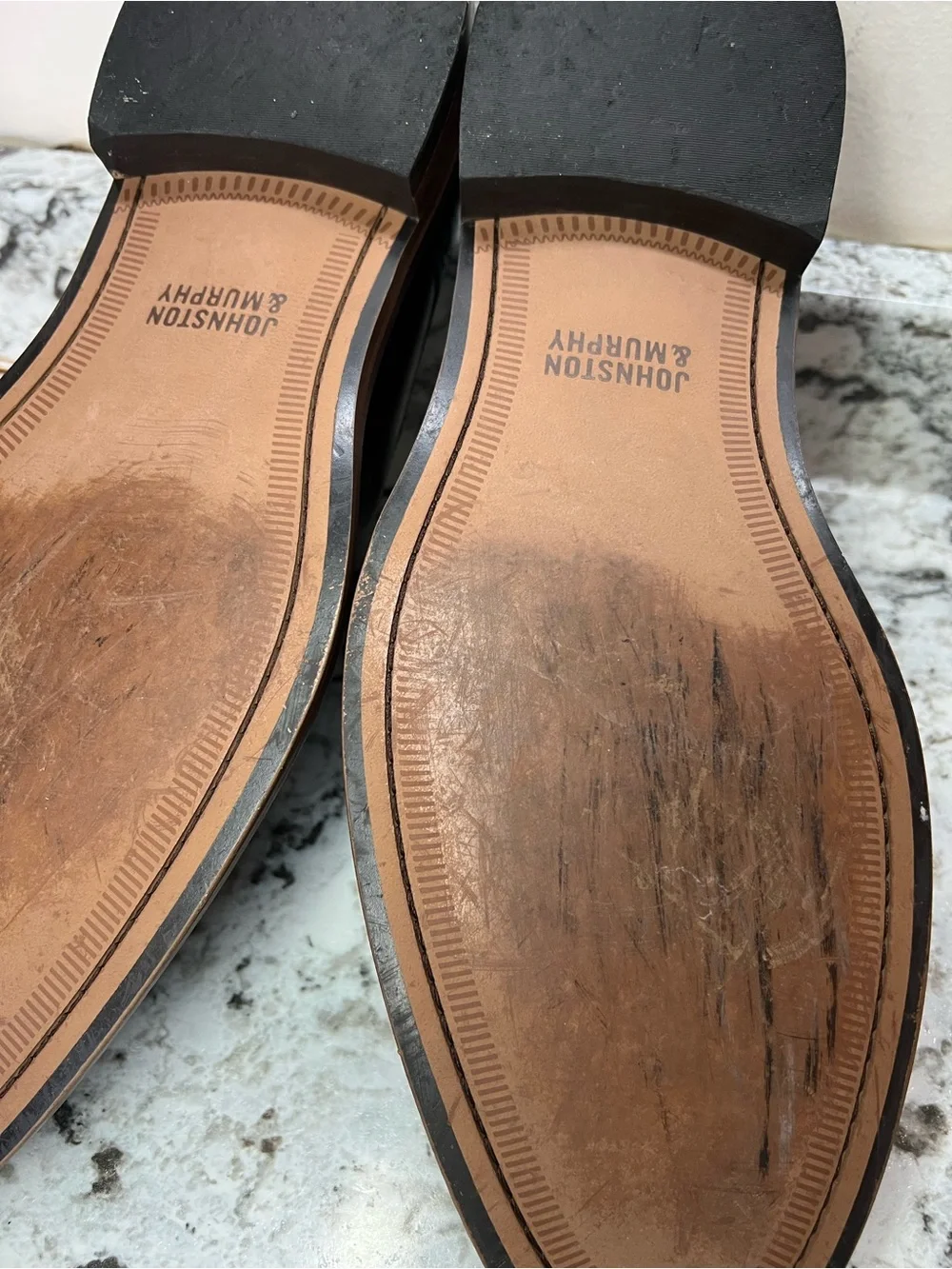 Johnston & Murphy Black Leather Wingtip Derby Shoes US11.5 excellent